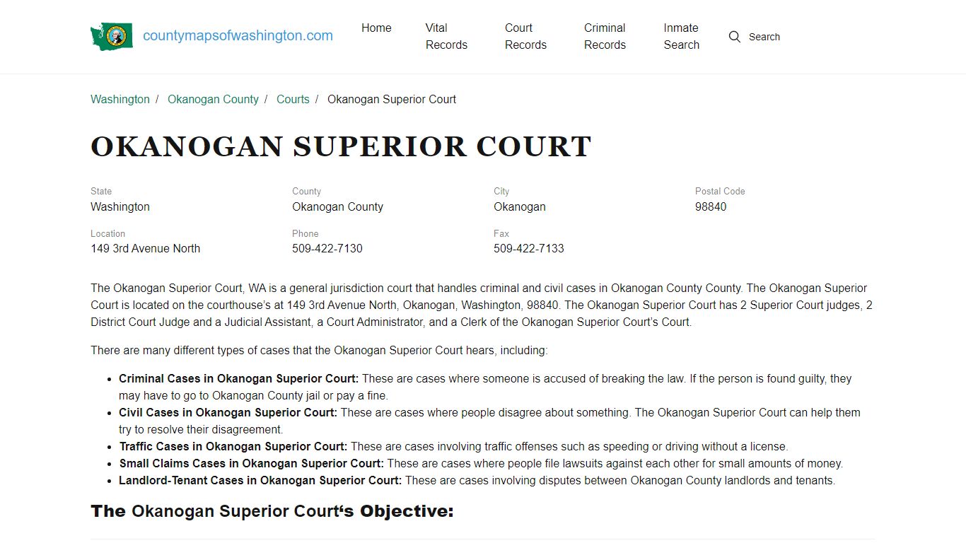 Okanogan Superior Court in Okanogan, WA - Contact Information and ...